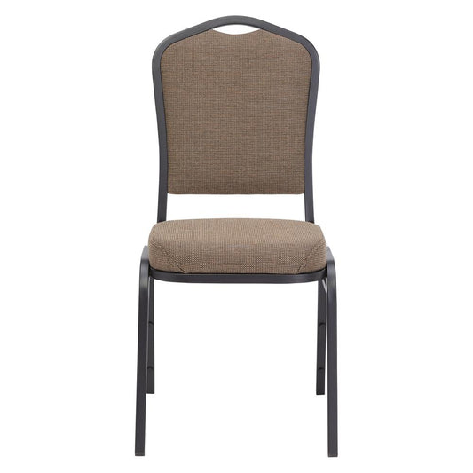 NPS® 9300 Series Deluxe Fabric Upholstered Stack Chair, Natural Taupe Seat/Black Sandtex Frame
