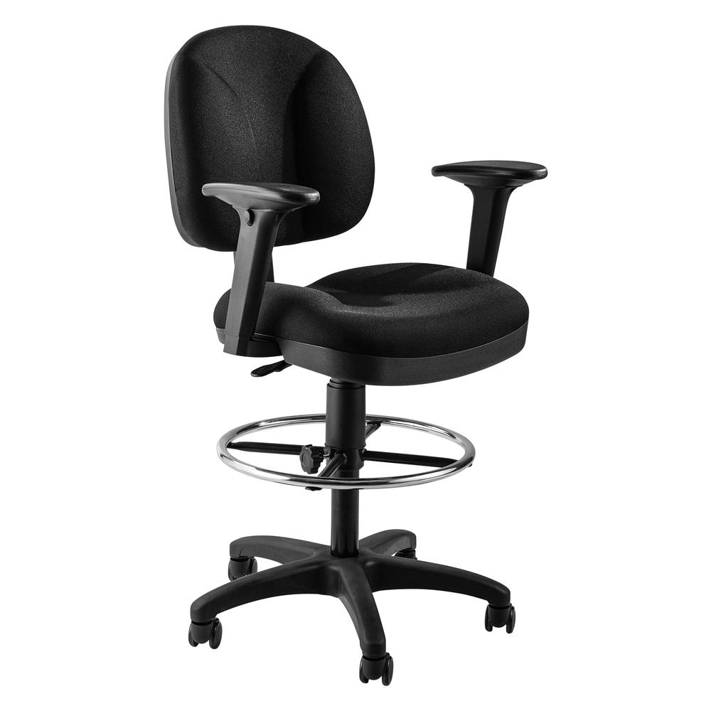 NPS® Comfort Task Stool with Arms, 24.5"-34.5" Height