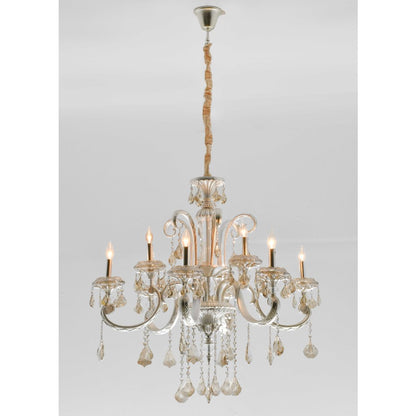 Hollywood Brush 9 light Silver Chandelier