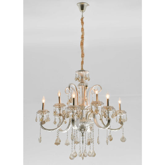 Hollywood Brush 9 light Silver Chandelier