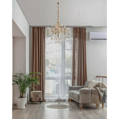 Hollywood Brush 9 light Silver Chandelier