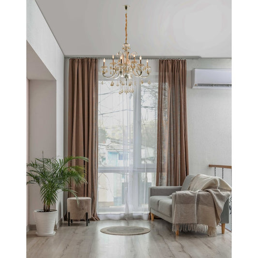 Hollywood Brush 9 light Silver Chandelier