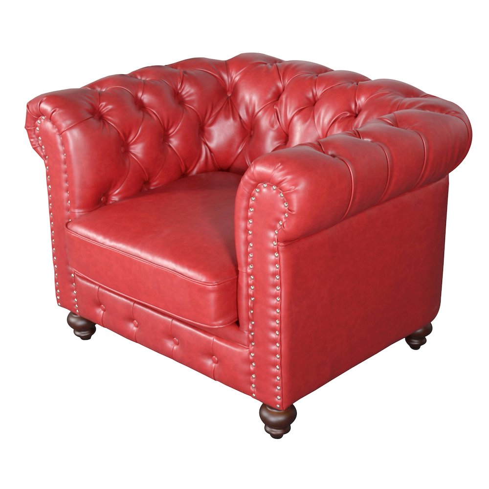 Classic Chesterfield Chair Red