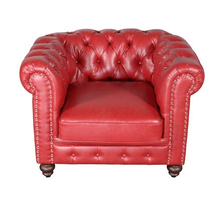 Classic Chesterfield Chair Red