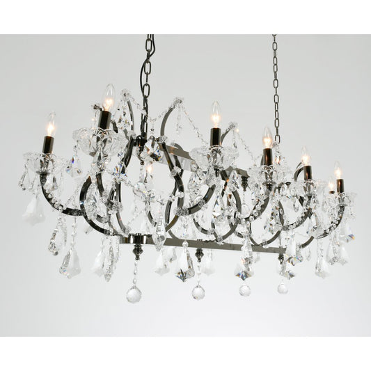 Barcelona Smoked Stainless and Crystal Chandelier