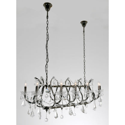 Barcelona Smoked Stainless and Crystal Chandelier