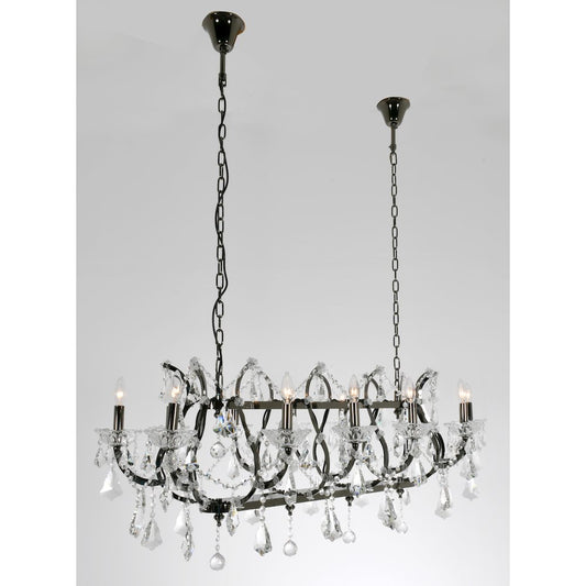 Barcelona Smoked Stainless and Crystal Chandelier