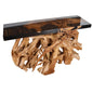 48 Inch Teak Root Console Black Resin