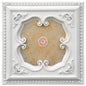 White and Gold Four Leaf Clover Square Chandelier Ceiling Medallion 24in