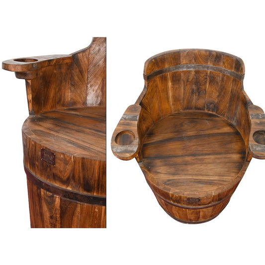 Barrel Swivel Chair Teak