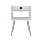 Morven Nightstand 22.8" H with USB Port, 2 Shelves - White