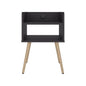 Morven Nightstand 22.8" H with USB Port, 2 Shelves - Black Wengue