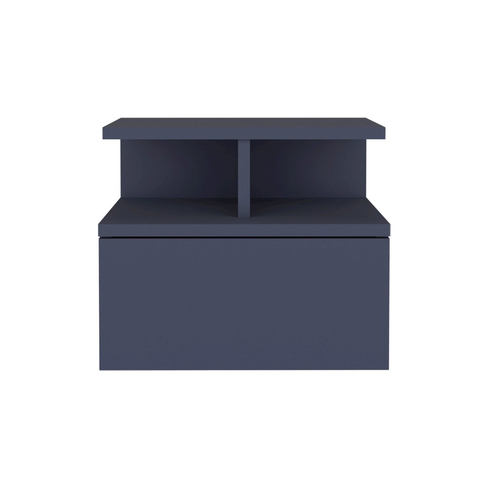 Healy Nightstand, 1 Drawer, 2 Shelves, Alby Blue