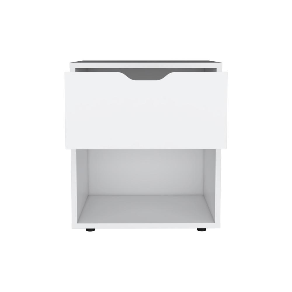 Adak 19.7" H Nightstand End Table with Open Shelf,White