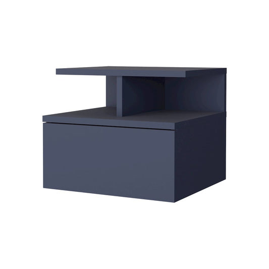 Healy Nightstand, 1 Drawer, 2 Shelves, Alby Blue