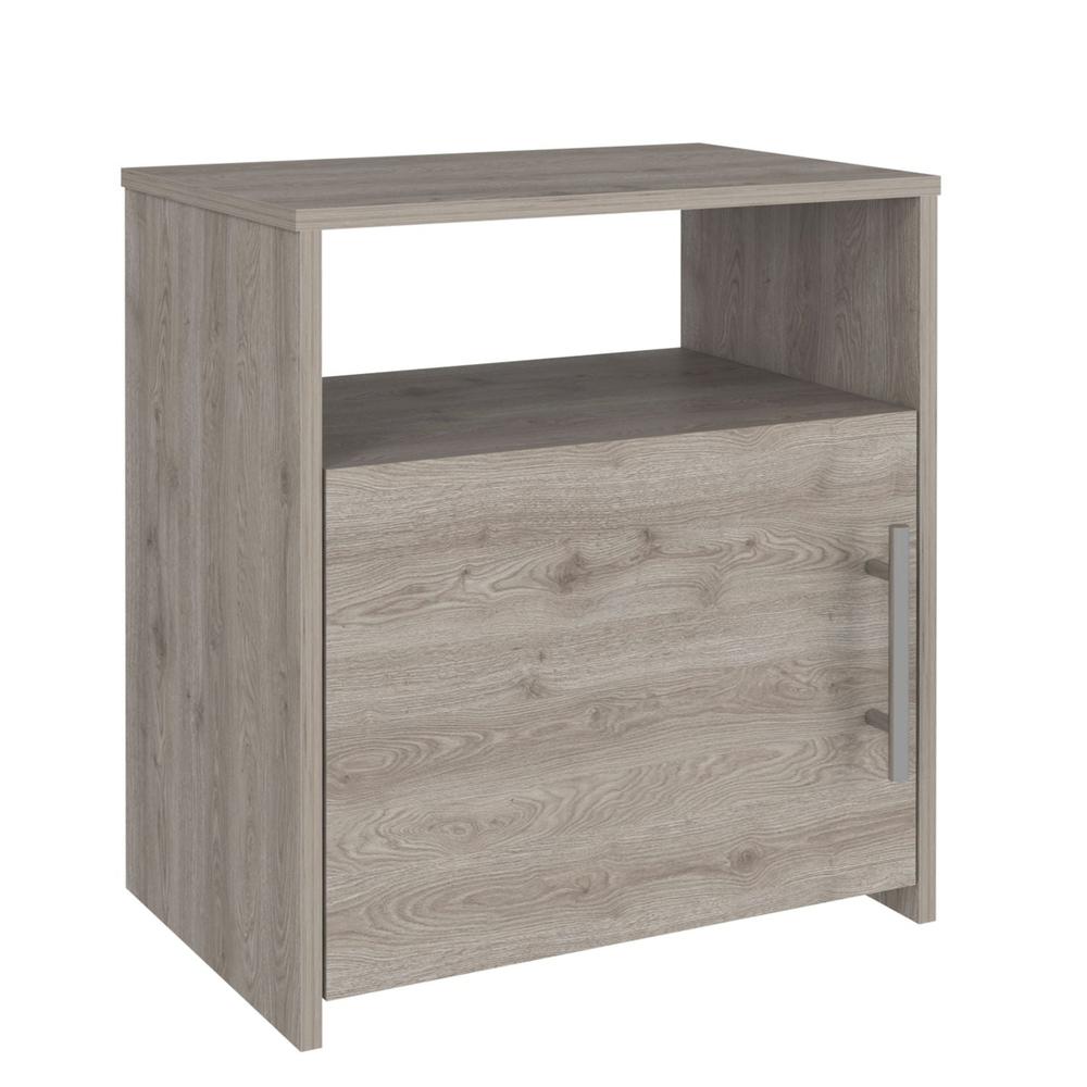 Nightstand, Single Door Cabinet, Metal Handle, One Shelf, Superior Top