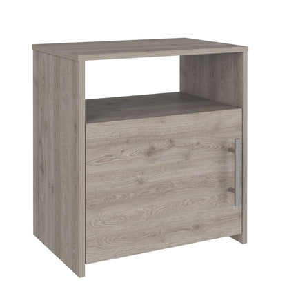 Nightstand, Single Door Cabinet, Metal Handle, One Shelf, Superior Top