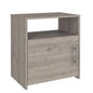 Nightstand, Single Door Cabinet, Metal Handle, One Shelf, Superior Top