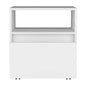 DEPOT E-SHOP Wasilla Nightstand with Open Shelf, 1 Drawer and Casters, White