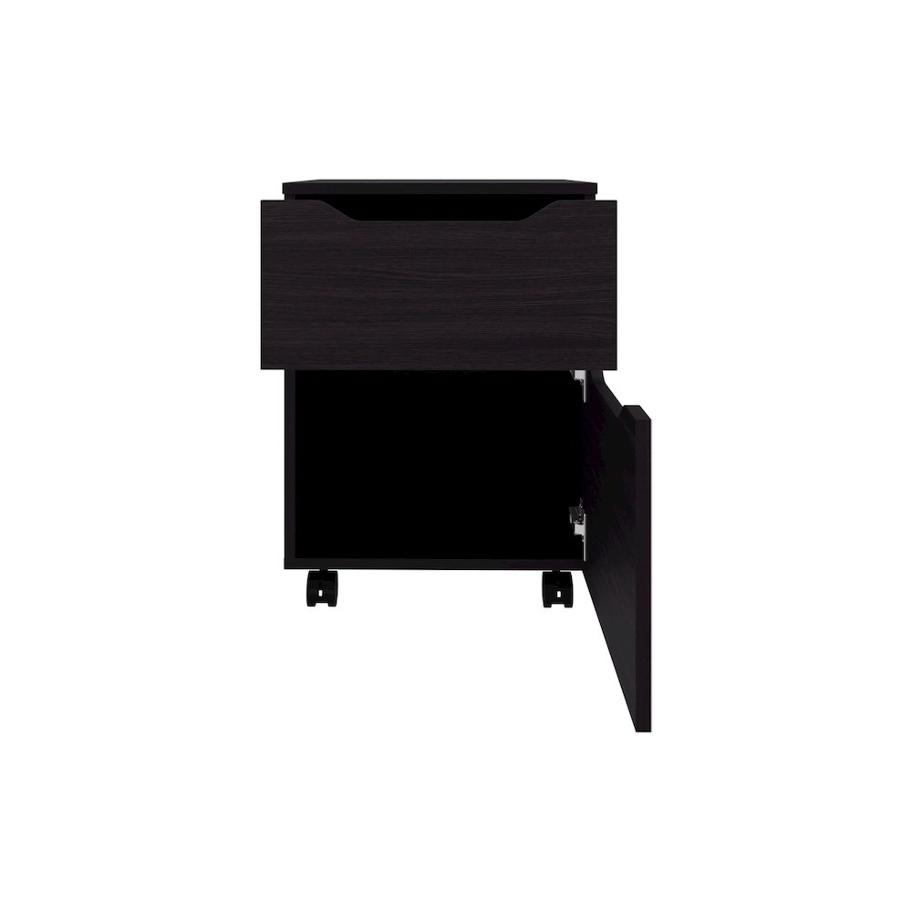 Keota Nightstand, 1 Drawer, 4 Legs, Black