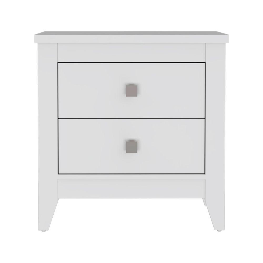DEPOT E-SHOP Oasis Nightstand, Two Shelves, Four Legs, Countertop-White, For Bedroom