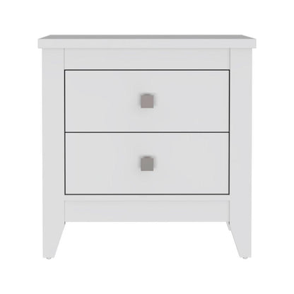 DEPOT E-SHOP Oasis Nightstand, Two Shelves, Four Legs, Countertop-White, For Bedroom