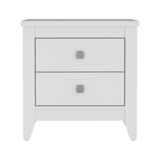DEPOT E-SHOP Oasis Nightstand, Two Shelves, Four Legs, Countertop-White, For Bedroom