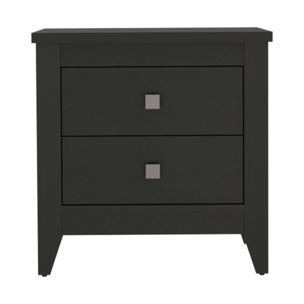 DEPOT E-SHOP Oasis Nightstand, Two Shelves, Four Legs, Countertop-Black, For Bedroom