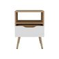 Speers Nightstand, 1 Drawer, 1 Shelf, Natural Oak / White