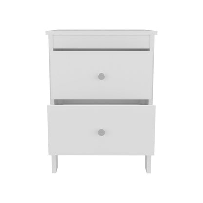 Norge Nightstand, 2 Drawers, White