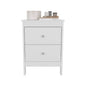 Norge Nightstand, 2 Drawers, White