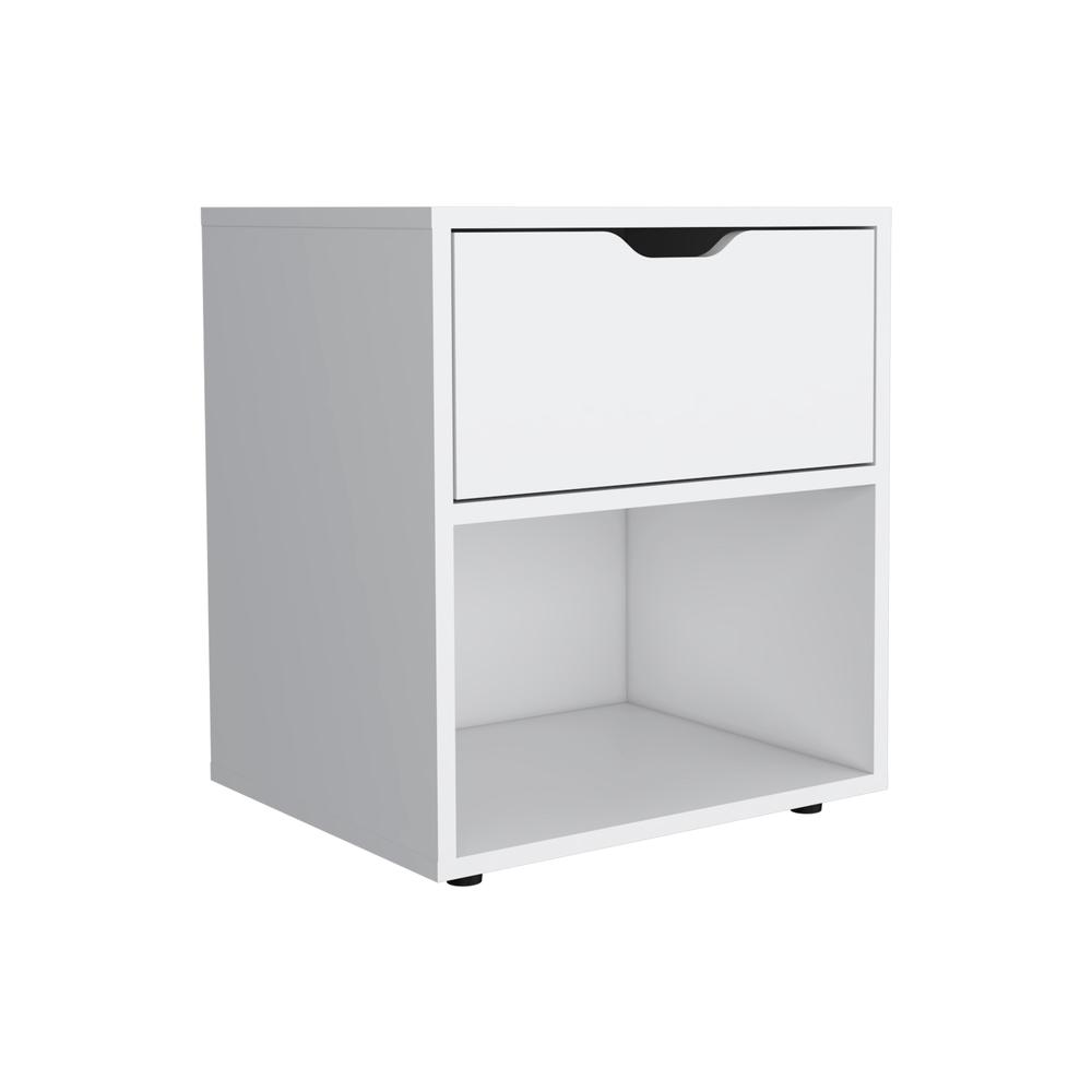 Adak 19.7" H Nightstand End Table with Open Shelf,White