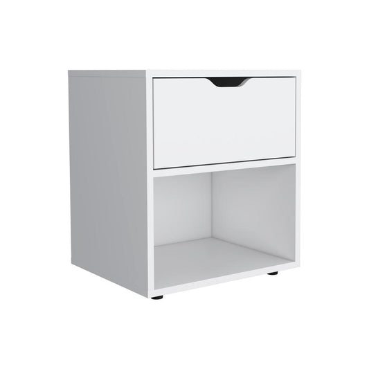 Adak 19.7" H Nightstand End Table with Open Shelf,White