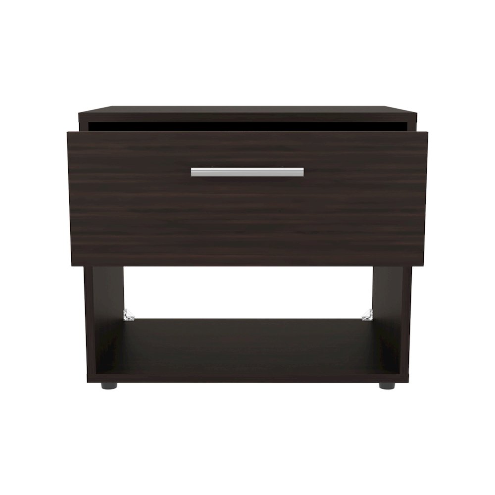 Noxen Nightstand, 1 Drawer, 1 Shelf, 4 Legs, Walnut