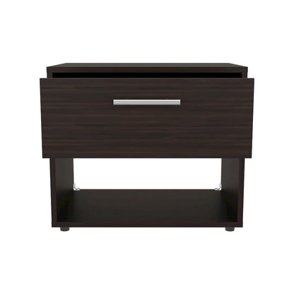 Noxen Nightstand, 1 Drawer, 1 Shelf, 4 Legs, Walnut