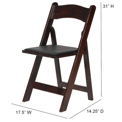 Commerical Seating Products American Padded Folding Chairs, Red Mahogany