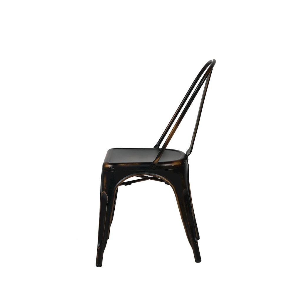 Commerical Seating Products Oscar Antique Black Dining Chairs, Amber