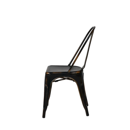 Commerical Seating Products Oscar Antique Black Dining Chairs, Amber