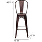 Commerical Seating Products Oscar Rose Gold Dining Bar Stool Chairs