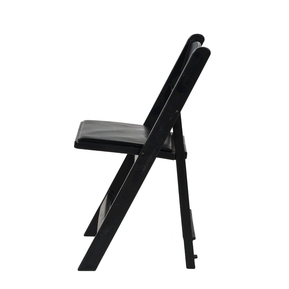 Set Of 4 Amigo Inter Stackable Resin Folding Chair With Padded Seat - Black