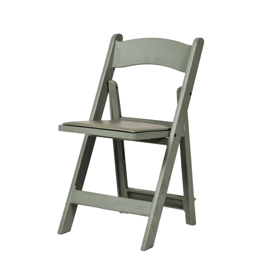 Set Of 1 Amigo Inter Stackable Resin Folding Chair With Padded Seat - Flint Grey
