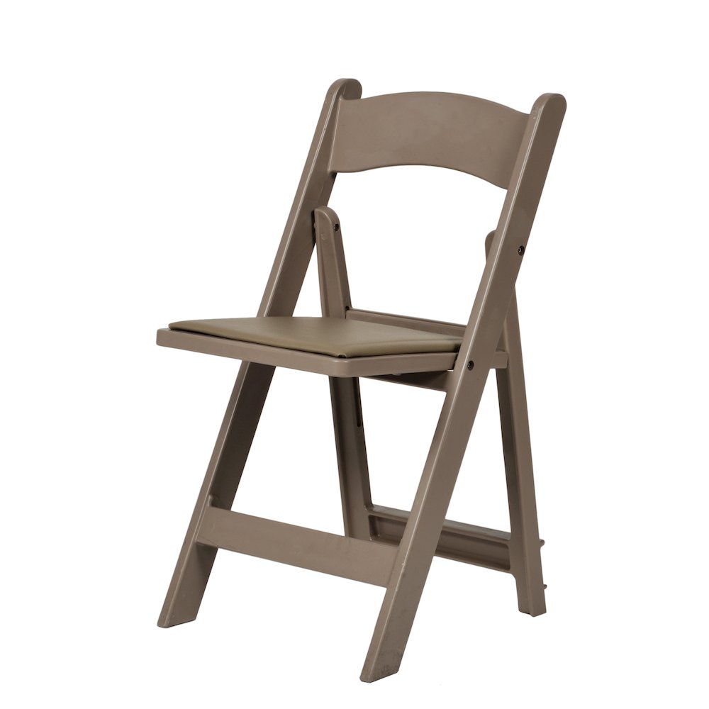 Set Of 4 Amigo Inter Stackable Resin Folding Chair With Padded Seat - Sand Beige