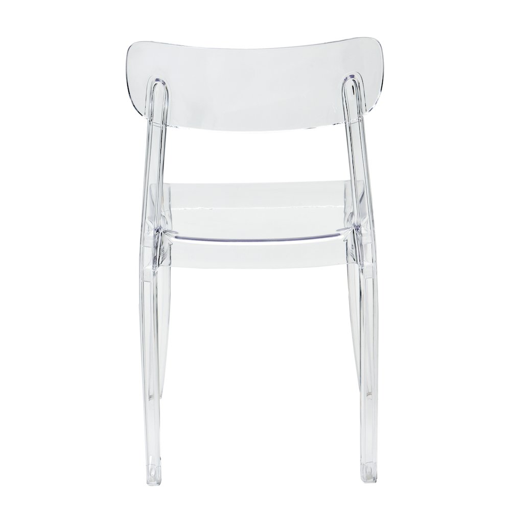 Set of 1 Grace Polycarbonate Dining Chair - Mid Centry Modern - Stackable - Translucent Amber