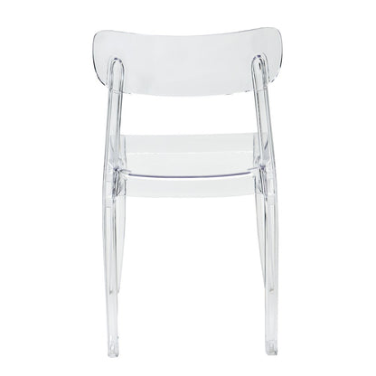 Set of 1 Grace Polycarbonate Dining Chair - Mid Centry Modern - Stackable - Translucent Amber