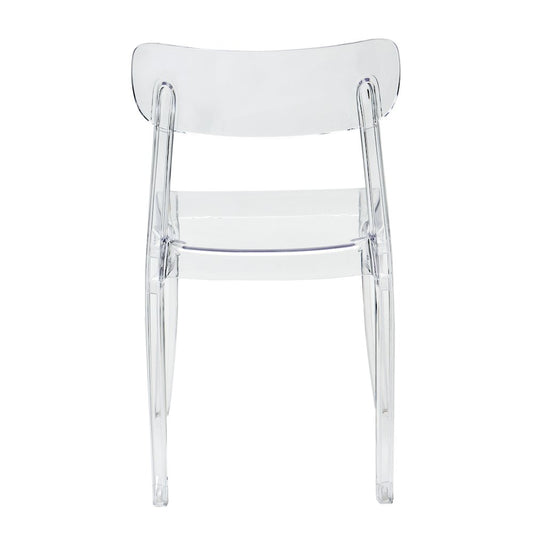 Set of 1 Grace Polycarbonate Dining Chair - Mid Centry Modern - Stackable - Translucent Amber