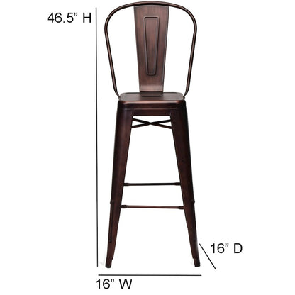 Commerical Seating Products Oscar Rose Gold Dining Bar Stool Chairs