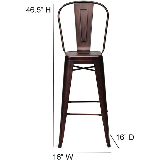 Commerical Seating Products Oscar Rose Gold Dining Bar Stool Chairs