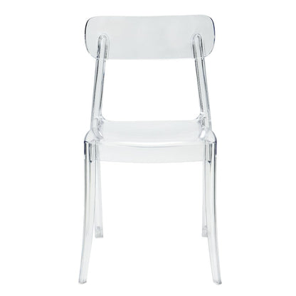 Set of 1 Grace Polycarbonate Dining Chair - Mid Centry Modern - Stackable - Translucent Amber