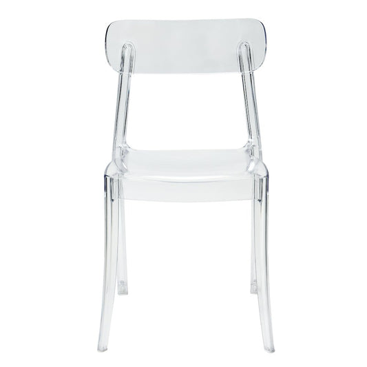 Set of 1 Grace Polycarbonate Dining Chair - Mid Centry Modern - Stackable - Translucent Amber