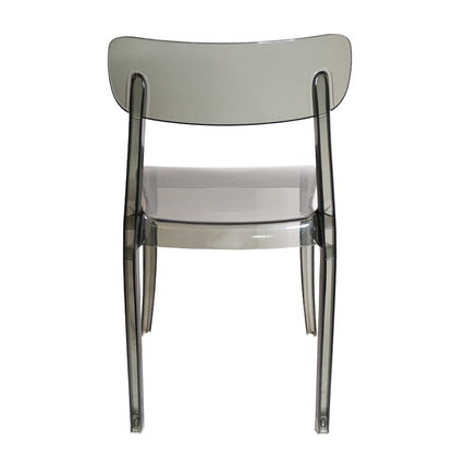 Set of 1 Commercial Seating Products Grace Chair in smoke grey made of  Polycarbonate